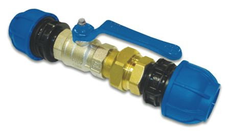 D. 50x1 1/2" CONNECTOR WITH BALL VALVE (3 PIECES)
